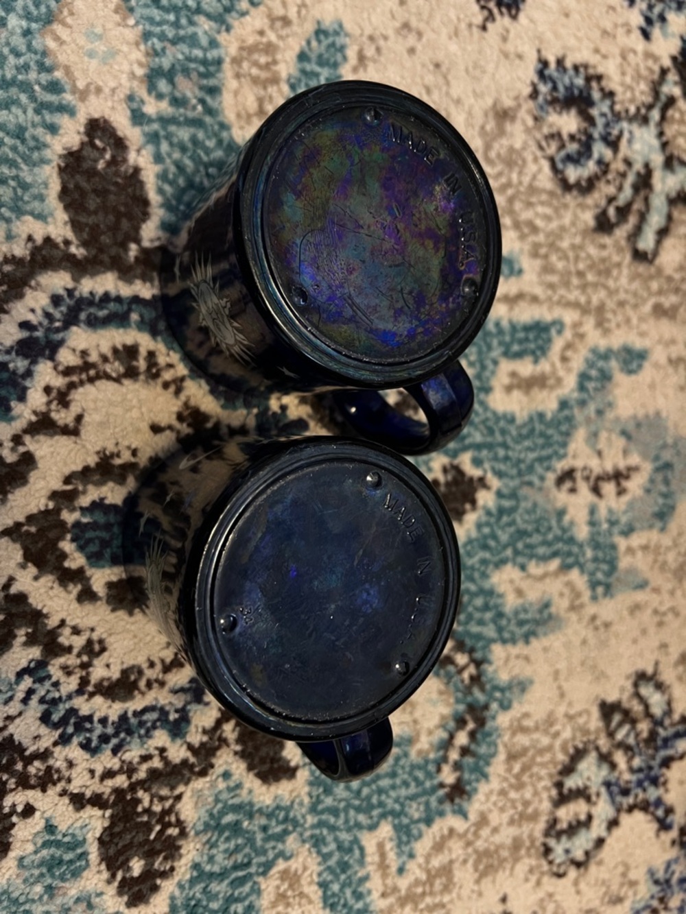 Vintage Libbey Celestial Colbolt Blue Mugs Set of 2 - Picture 5 of 5